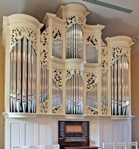 Pipe shade carvings for the organ at Princeton Theological Seminary